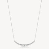 Collana girocollo in argento rodiato 925‰ con cubic zirconia. Lunghezza collana 42cm.