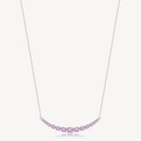 Collana girocollo in argento rodiato 925‰ con cubic zirconia colore light ruby. Lunghezza collana 42cm.