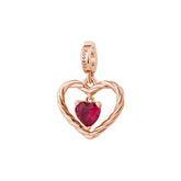 Rosato charm in argento 925‰ a forma di cuore
