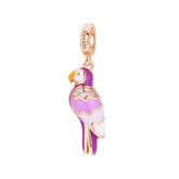 Rosato charm in argento 925‰ a forma di pappagallo