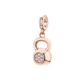 Rosato charm in argento 925% a forma di kettlebell