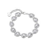 Bracciale morbido in argento 925‰, 628 cubic zirconia bianchi. Lunghezza bracciale 18cm