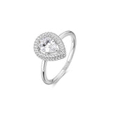Anello in argento 925‰, 61 cubic zirconia bianchi. Misura anello 16.
