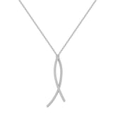 Collana girocollo in argento 925‰ con pendenti, 162 cubic zirconia bianchi. Lunghezza collana 44cm