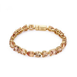 Rosato Bracciale collezione Gemma in argento 925‰, placcatura oro giallo, cubic zirconia champagne.