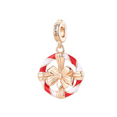 Rosato charm in argento 925‰ a forma di ghirlanda natalizia