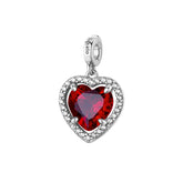Rosato charm in argento 925‰ , pietra a forma di cuore