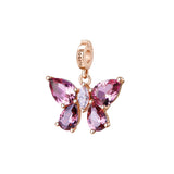 Rosato charm in argento 925‰ a forma di farfalla