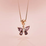 Rosato charm in argento 925‰ a forma di farfalla