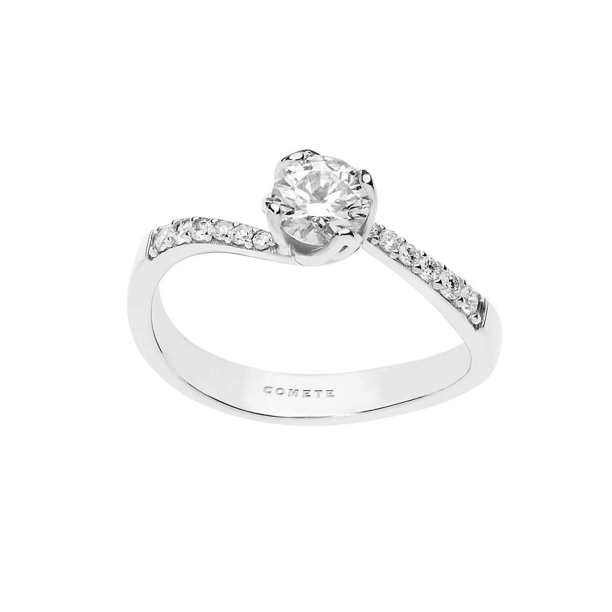 Comete anello solitario in oro 750% e diamante