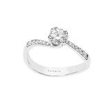 Comete anello solitario in oro 750% e diamante