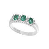 Comete anello oro 750%, smeraldi e diamanti