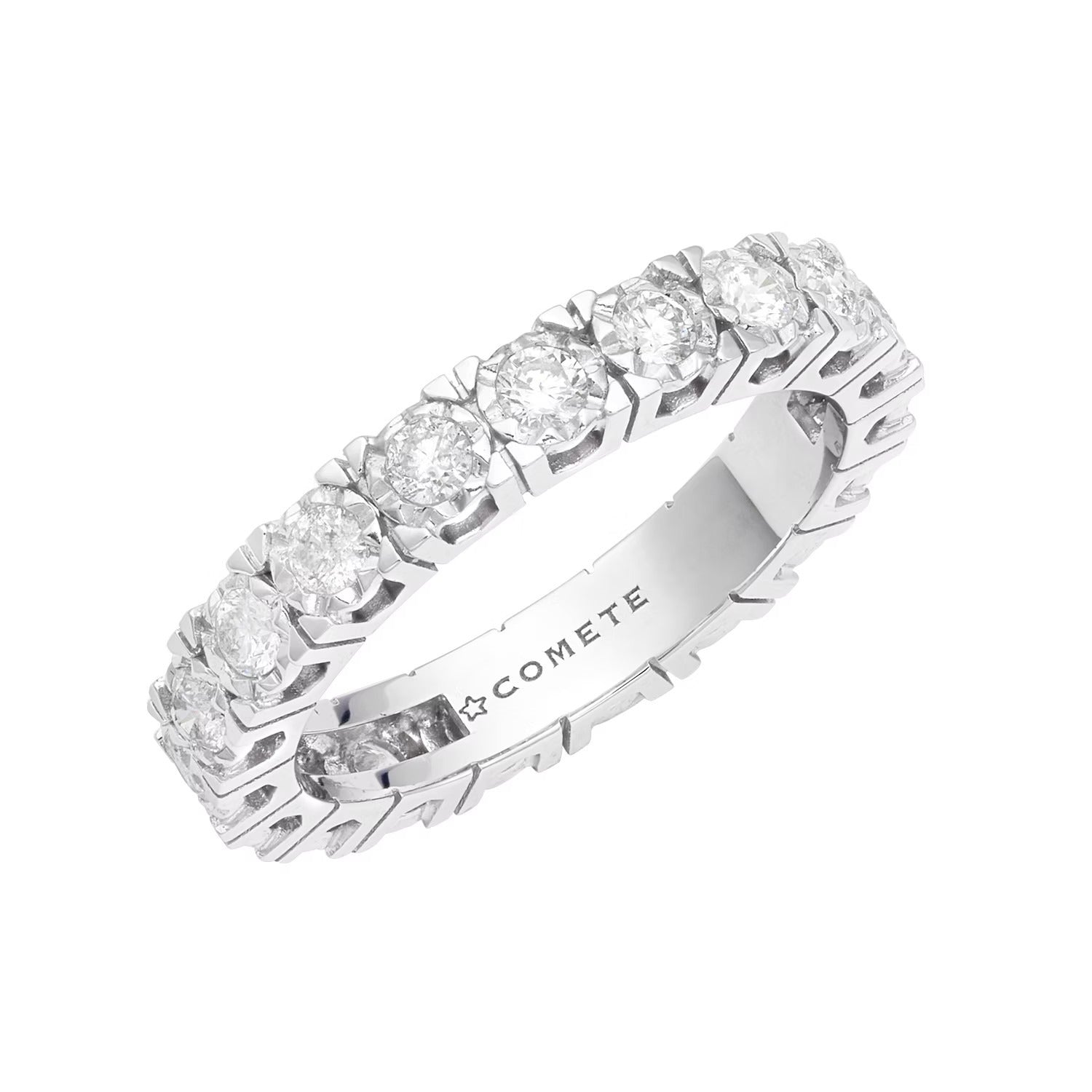 Comete anello veretta in oro 750% e diamanti
