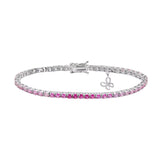 Comete bracciale in argento 925‰ modello tennis con cristalli degradè bianchi e rosa. Con dettaglio farfalla pendente. Lunghezza bracciale 18 cm.