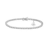 Comete bracciale in argento 925‰ modello tennis con zirconi bianchi. Con dettaglio farfalla pendente. Lunghezza bracciale 18 cm.
