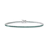 Comete bracciale in argento 925‰ modello tennis con zirconi color smeraldo. Lunghezza bracciale 18 cm.