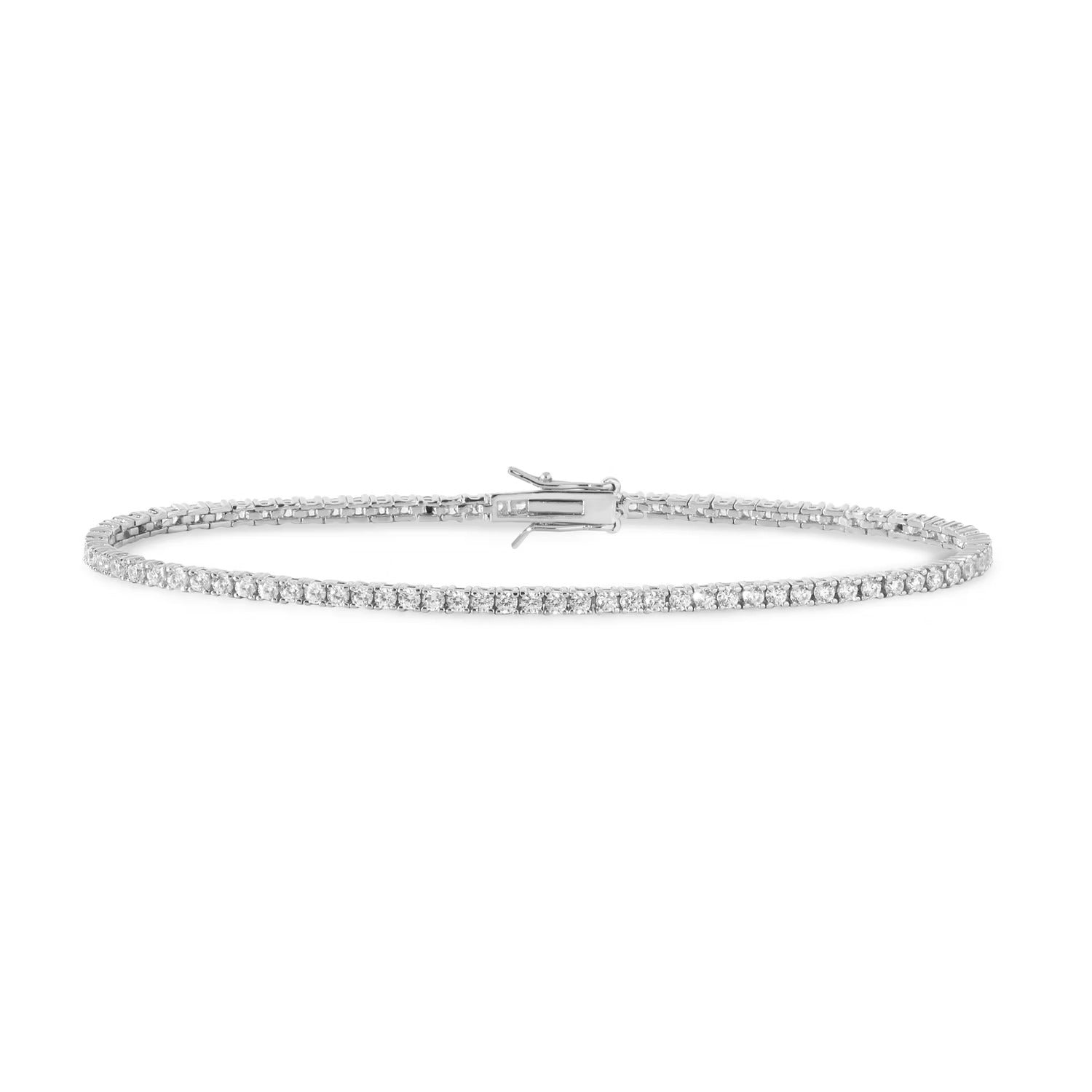 Comete bracciale in argento 925‰ modello tennis con zirconi bianchi. Lunghezza bracciale 18 cm.
