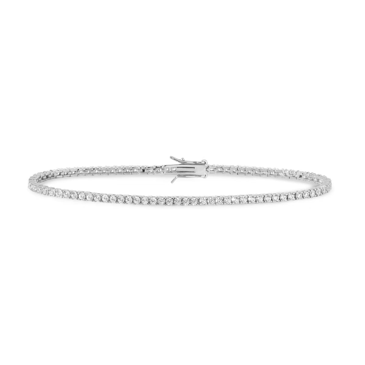 Comete bracciale in argento 925‰ modello tennis con zirconi bianchi. Lunghezza bracciale 18 cm.