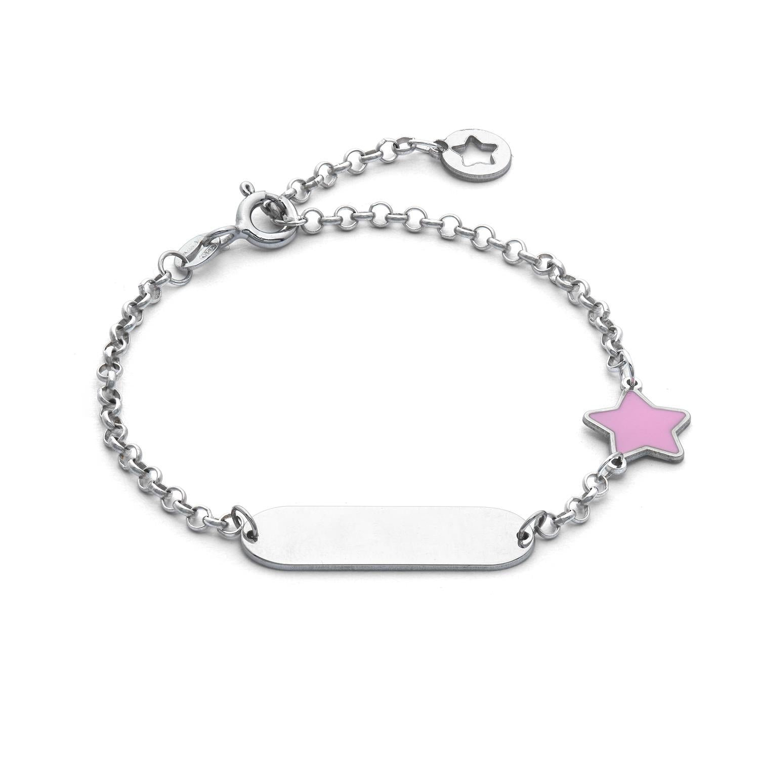Comete Bracciale Targhetta Stella Rosa