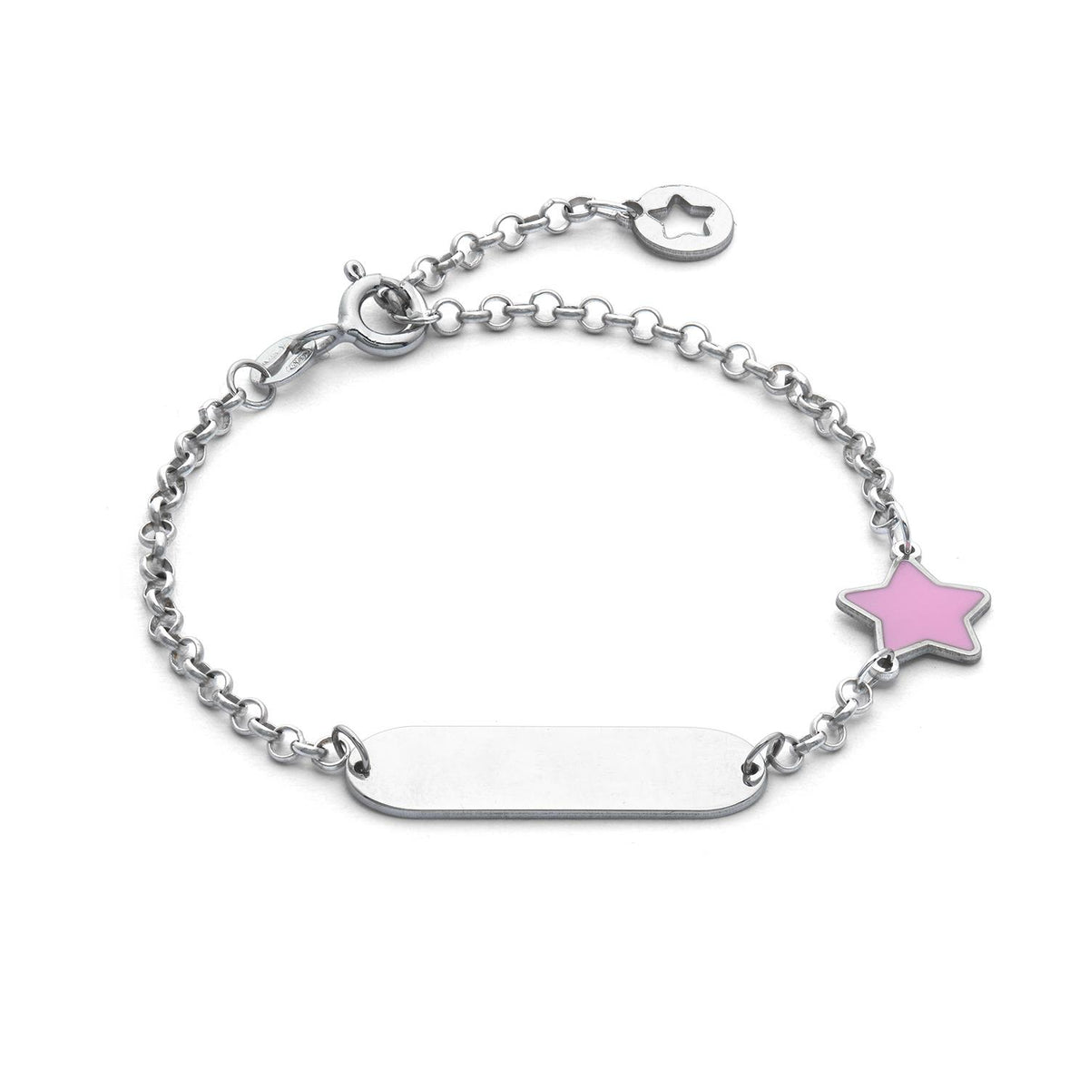 Comete Bracciale Targhetta Stella Rosa