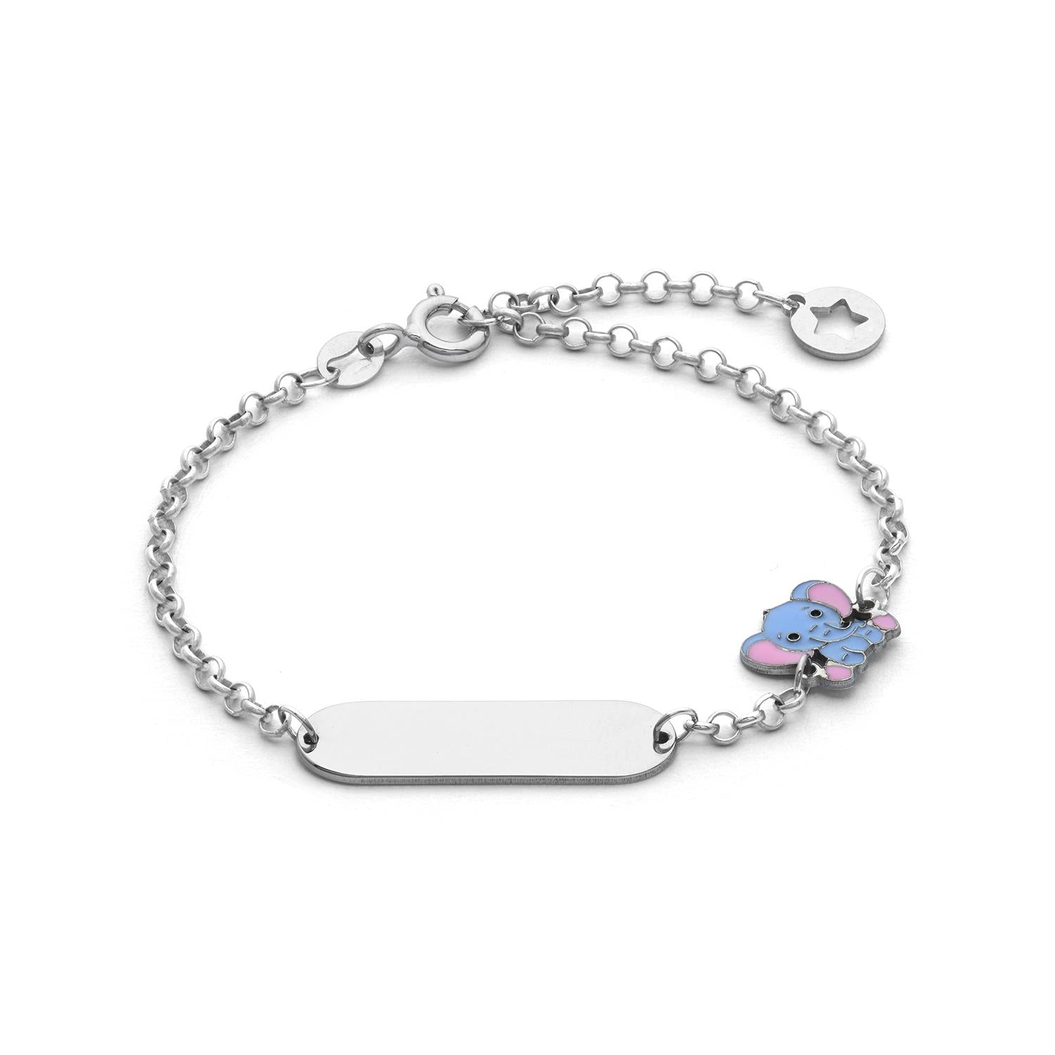 Comete Bracciale Targhetta Elefantino