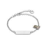 Comete Bracciale Targhetta Orsetto Marrone