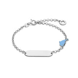 Comete Bracciale Targhetta Delfino Celeste