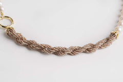 Collana in perle con torchon Swarovski