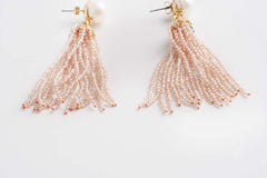 Orecchini con perle e nappine Swarovski