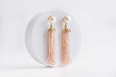 Orecchini con perle e nappine Swarovski