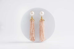 Orecchini con perle e nappine Swarovski