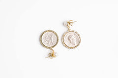 Orecchini Pendenti con inserto a moneta antica