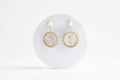 Orecchini Pendenti con inserto a moneta antica