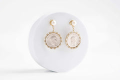 Orecchini Pendenti con inserto a moneta antica