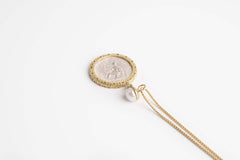 Ciondolo in argento con inserto moneta antica