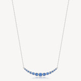 Collana girocollo in argento rodiato 925‰ con cubic zirconia colore sapphire. Lunghezza collana 40cm.