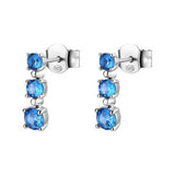 Orecchini pendenti in argento rodiato 925‰ con cubic zirconia colore sapphire.