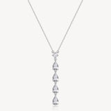 Collana girocollo in argento rodiato 925‰ e pendente con square e pear cubic zirconia. Lunghezza collana 44cm.