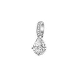 Pendente in argento rodiato 925‰ a forma pear e cubic zirconia.