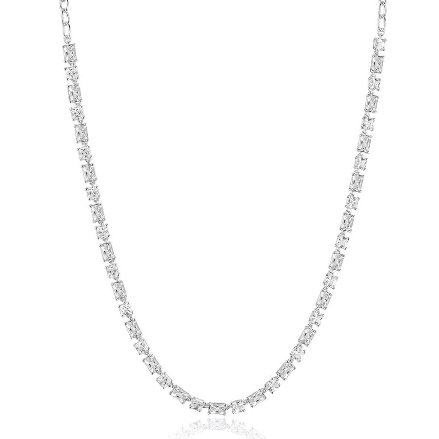 Brosway collana girocollo in argento rodiato 925‰ con cubic zirconia.