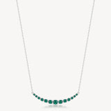 Collana girocollo in argento rodiato 925‰ con cubic zirconia colore emerald.