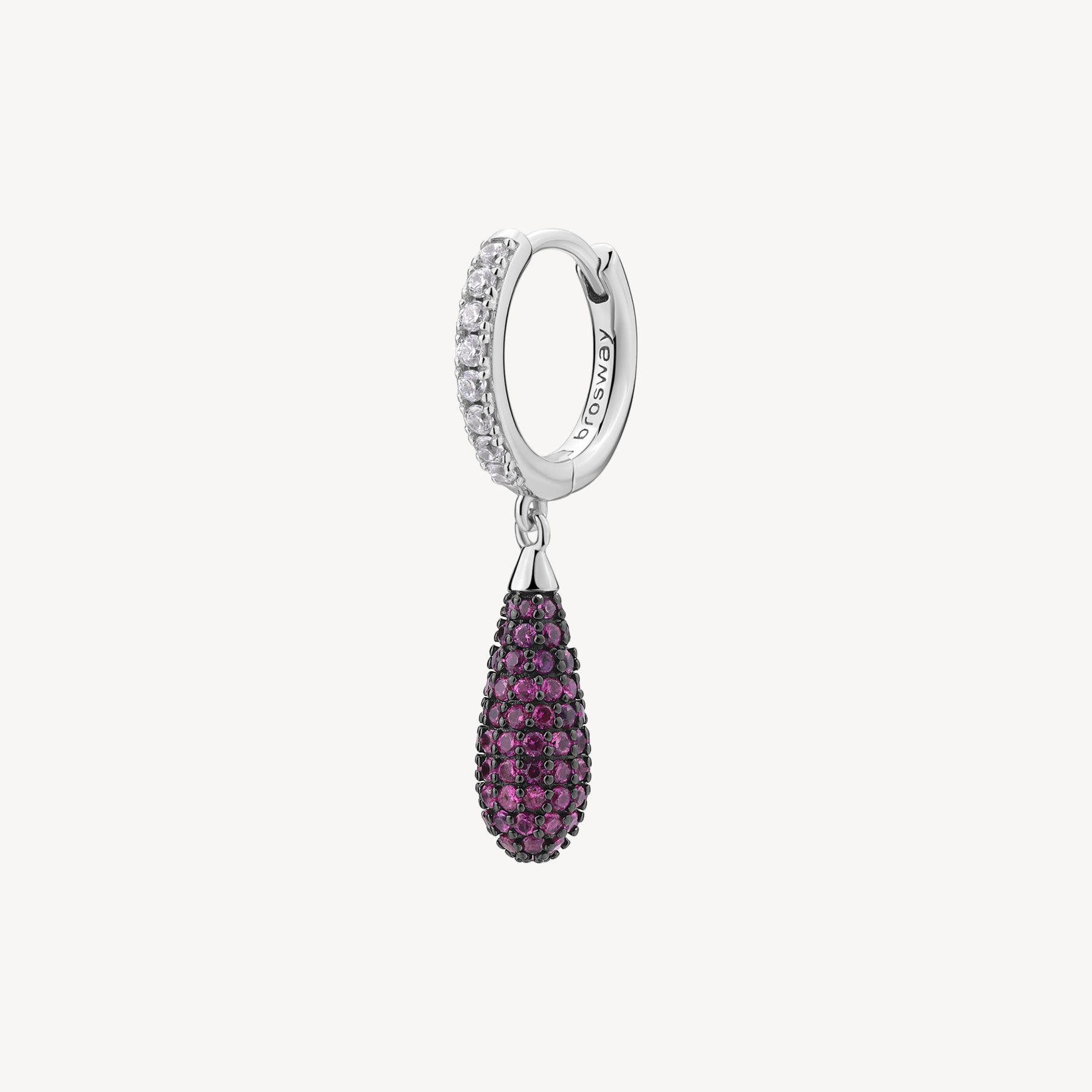 Brosway orecchino singolo in argento rodiato 925‰