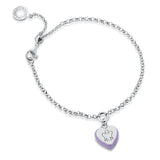 Angeli Bracciale con Cuore Smaltato Lilla