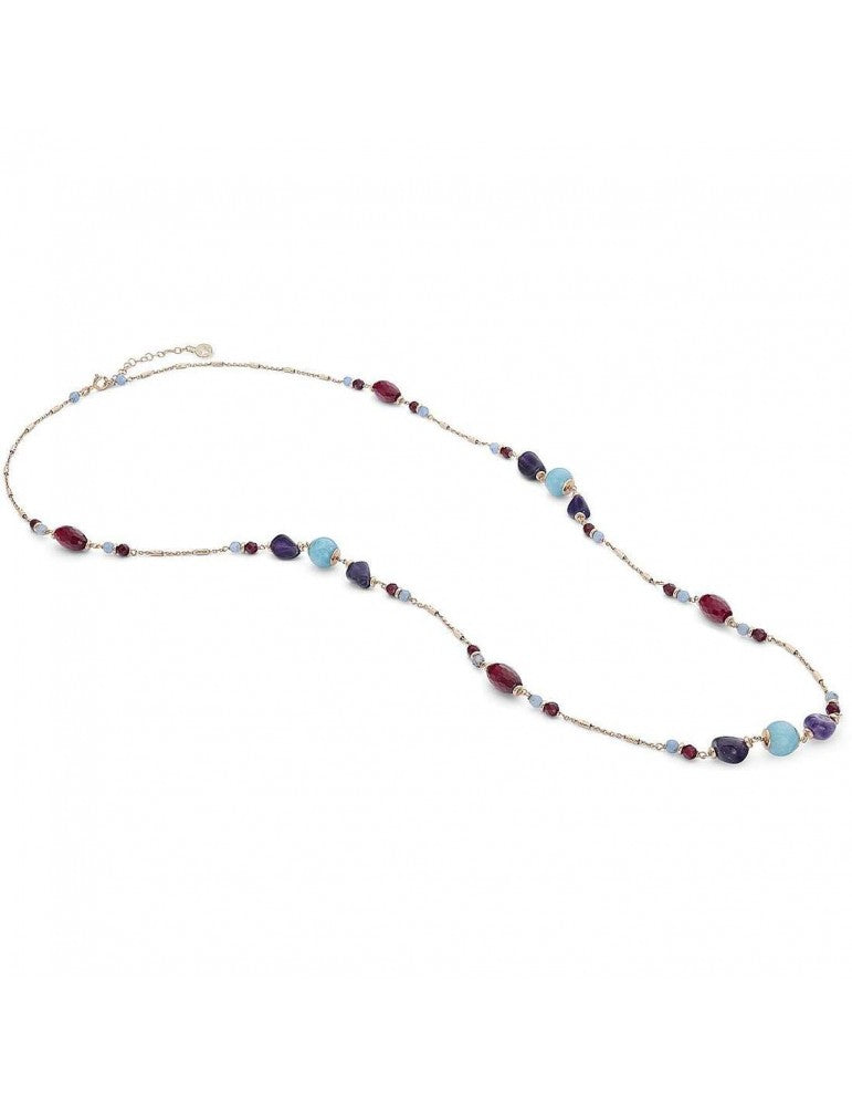 Comete collana lunga argento 925% e pietre dure