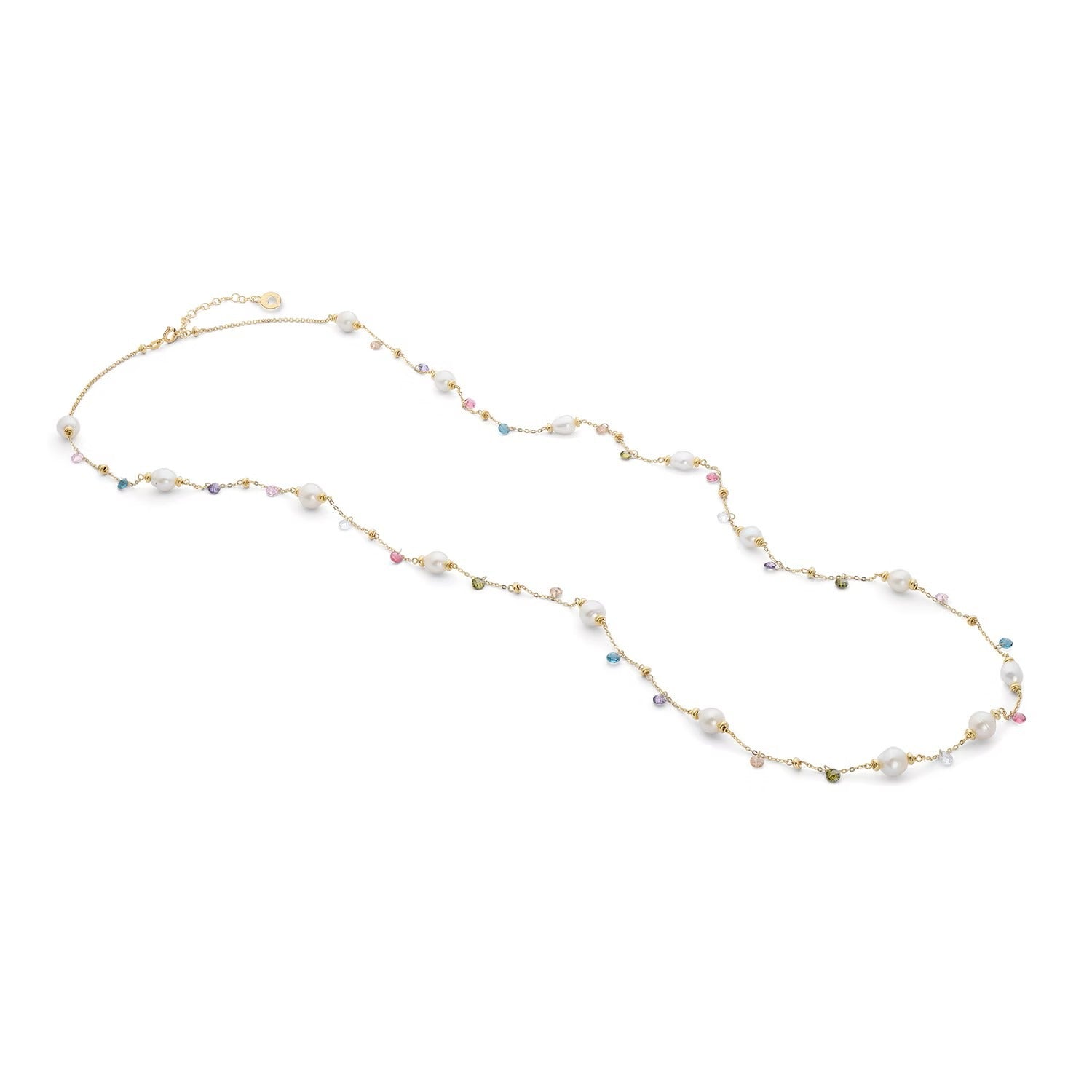 Comete collana lunga argento 925% e pietre dure
