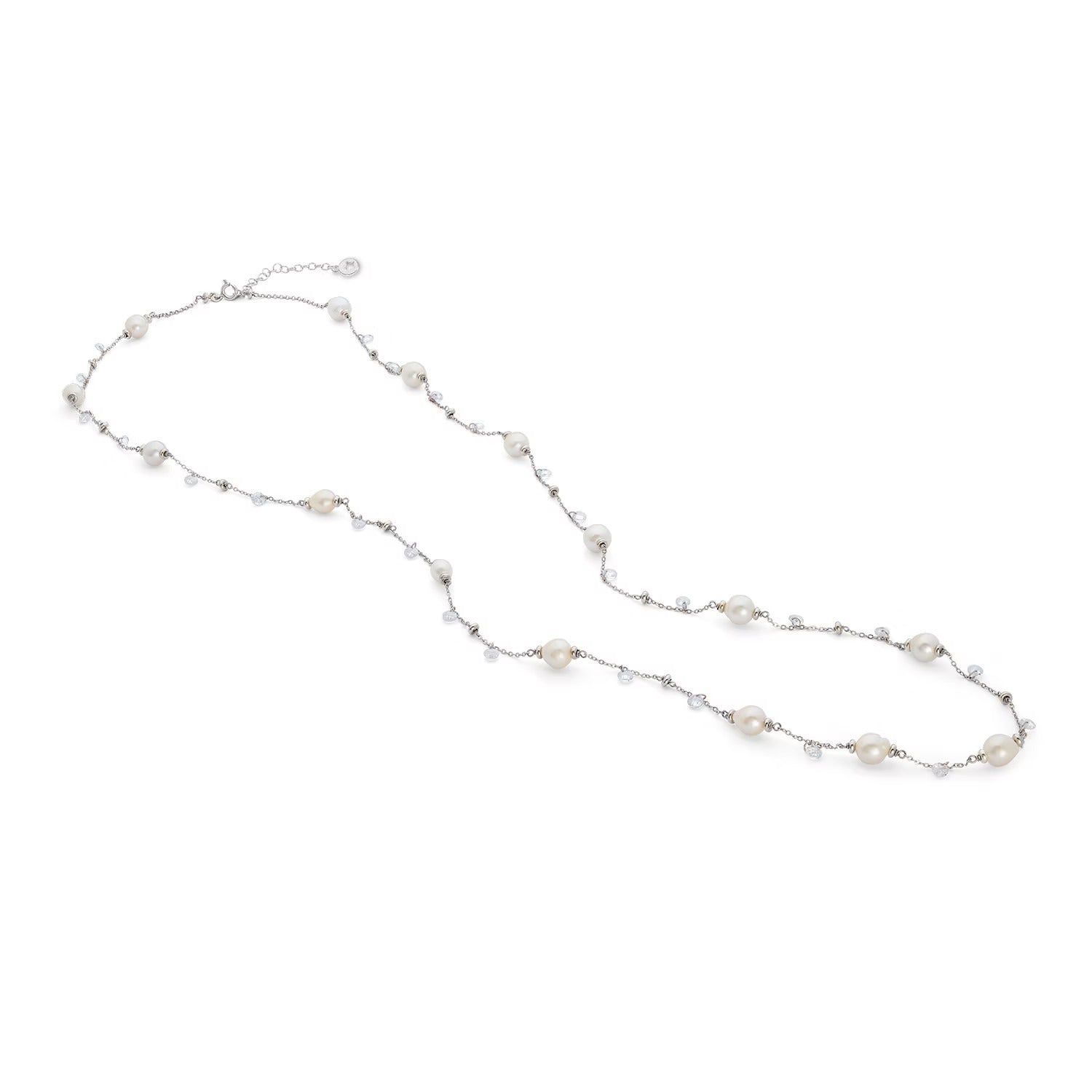 Comete collana lunga argento 925% e pietre dure
