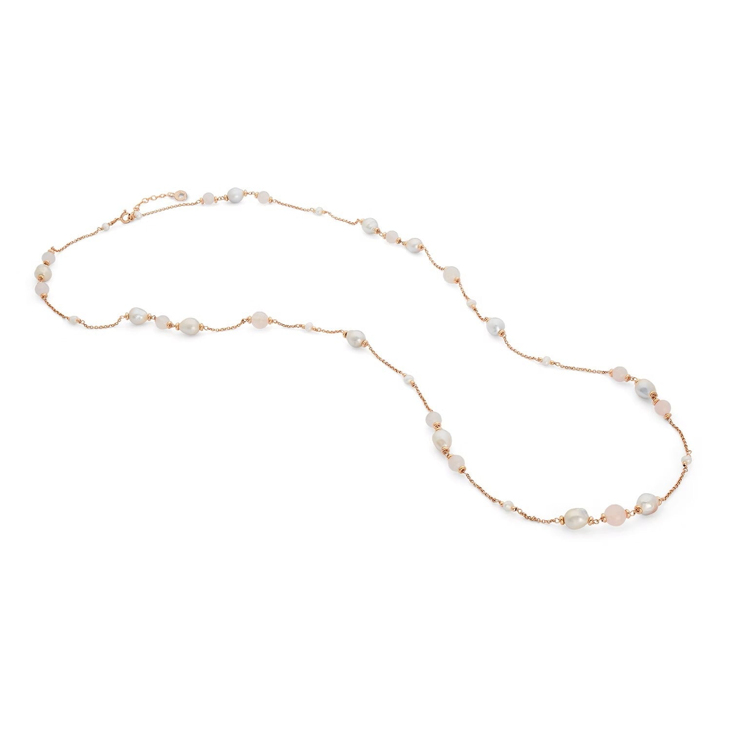 Comete collana lunga argento 925% e pietre dure