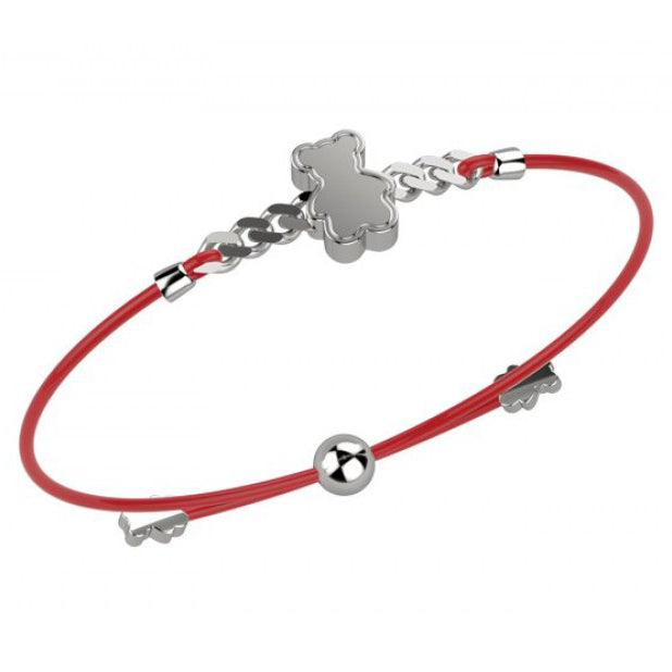 Nanan Bracciale Laccio Catena Orsetto Rosso