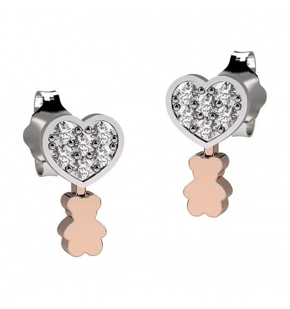 Nanan Orecchino Cuore e Orsetto Pendente