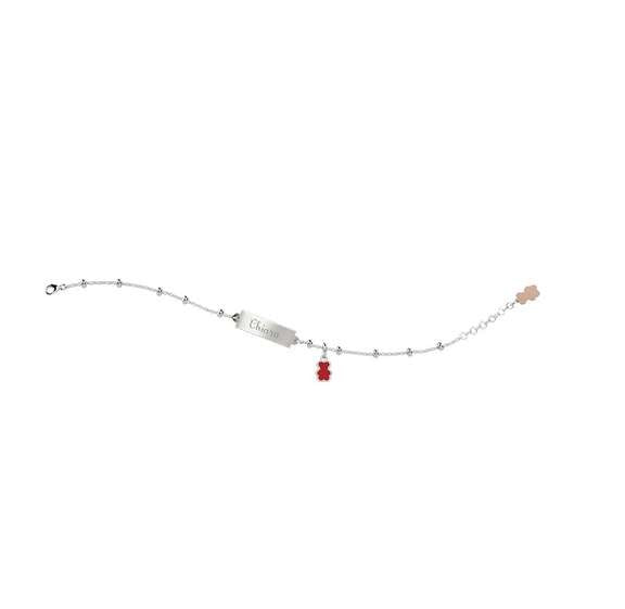 Nanan Bracciale Targhetta Puzzle Orsetto Rosso